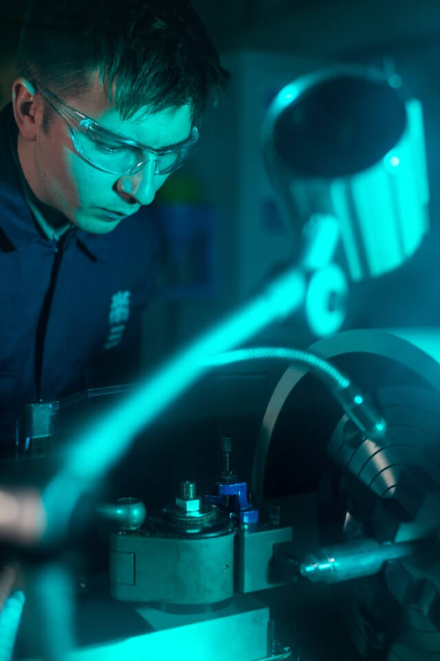 engineer working on machines