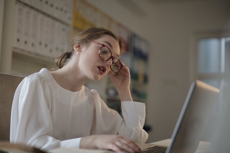 Student trying to submit her university application. 