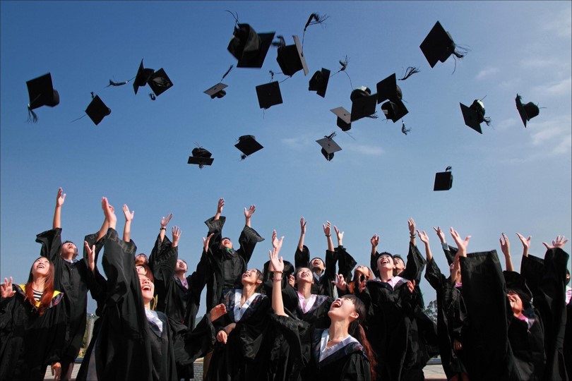 Students graduating after their dream of studying abroad